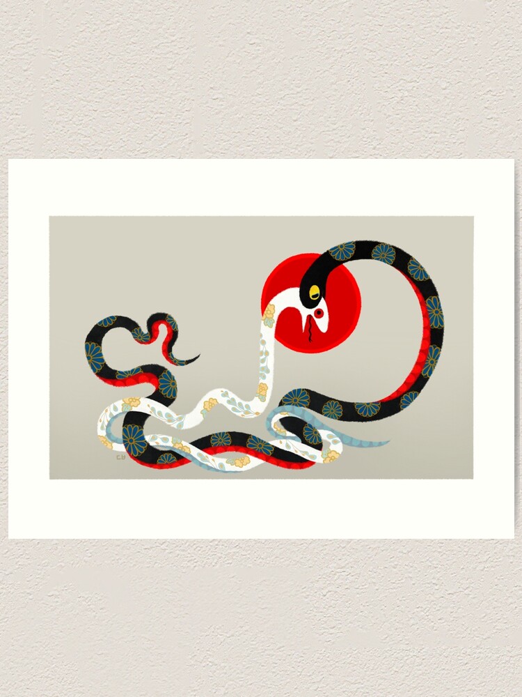 Serpent Rising handmade snake block print