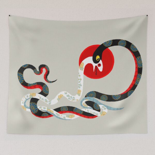 Item preview, Snake and flowers 3 designed and sold by pikaole.