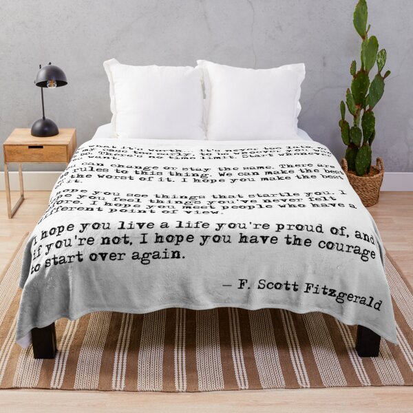 For what it's worth - F Scott Fitzgerald quote Throw Blanket