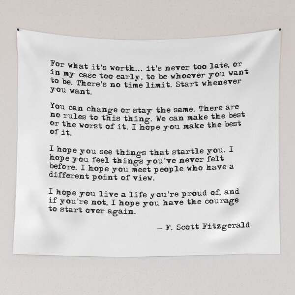 Item preview, For what it's worth - F Scott Fitzgerald quote designed and sold by peggieprints.