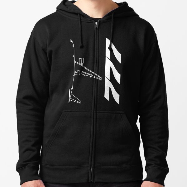 Boeing 777 Top View Zipped Hoodie