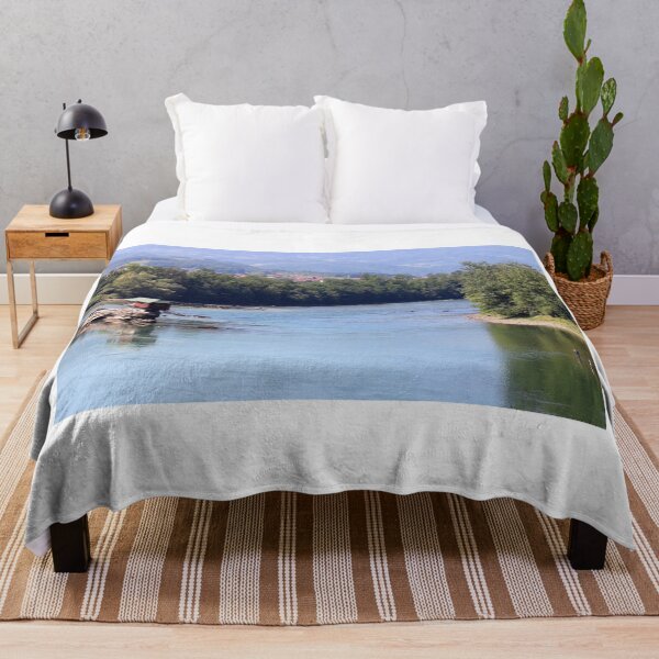Item preview, house on rock and fishermans Drina river landscape Serbia designed and sold by goceris.