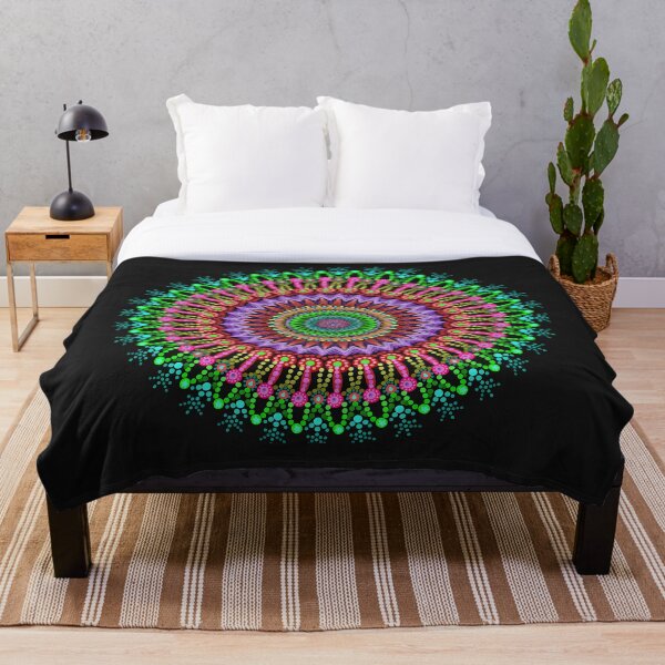 Full bloom Mandala Throw Blanket