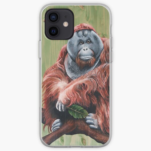 Bornean Orangutan - Zoological Artwork - (without text) iPhone Soft Case
