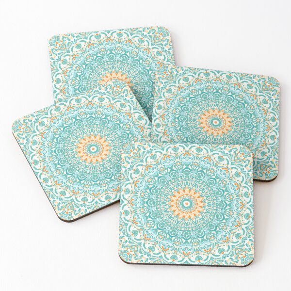Item preview, Orange and Turquoise Clarity Mandala designed and sold by Kelly Dietrich Mandala & Fractal Art.