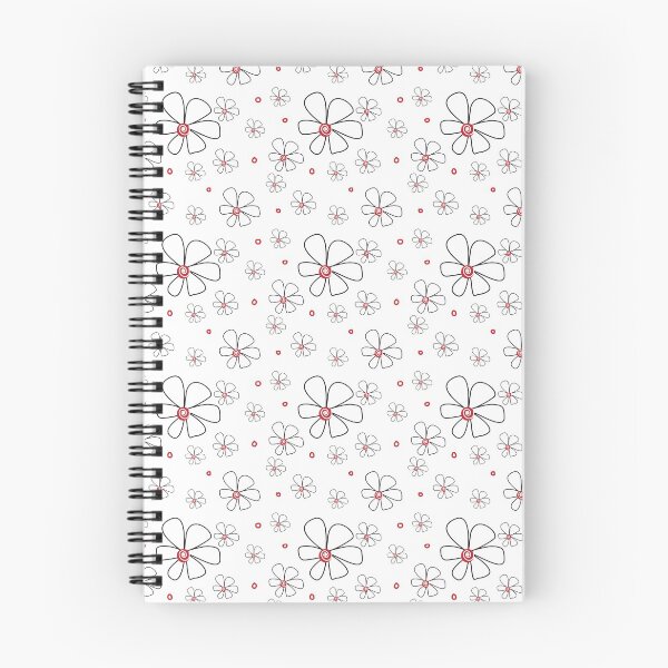 Item preview, Black And White Floral Pattern Red Flowers designed and sold by semas.