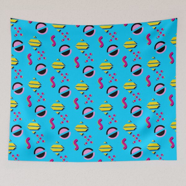 Item preview, 80s style pattern on blue designed and sold by M-Lorentsson.
