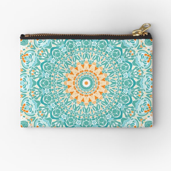 Vista previa del artículo con la obra «Mandala Claridad Naranja Y Turquesa», diseñado y vendido por Kelly Dietrich Mandala & Fractal Art.