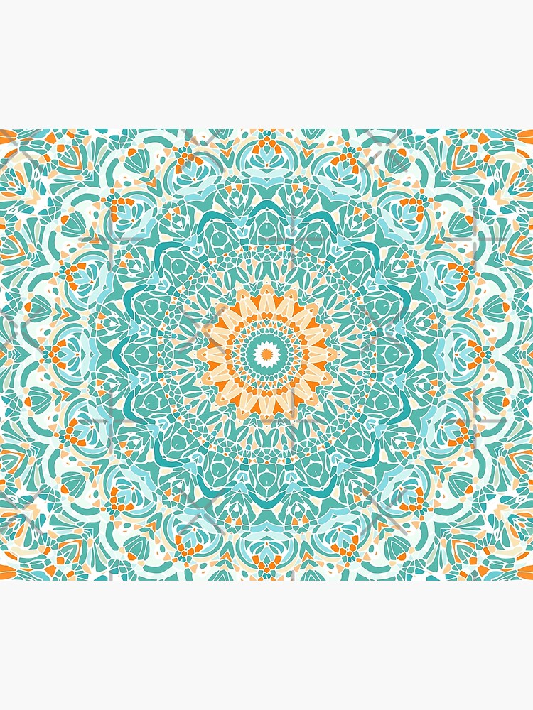 Orange and Turquoise Clarity Mandala by kellydietrich