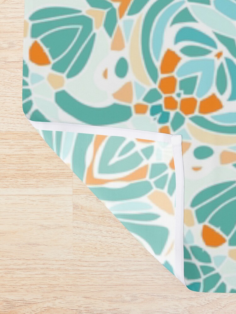 Alternate view of Orange and Turquoise Clarity Mandala Shower Curtain