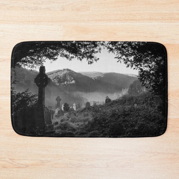 Item preview, Celtic graveyard in mist, Glendalough, County Wicklow, Ireland designed and sold by AndrewJonesFoto.