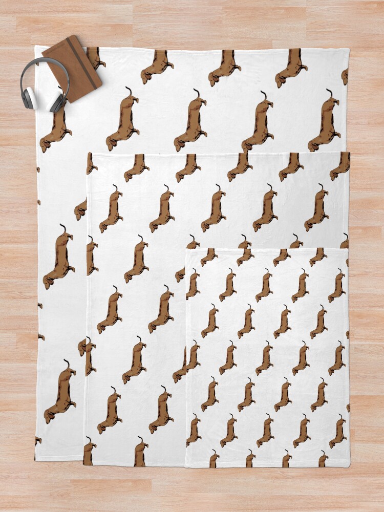 Alternate view of Red Smooth Haired Dachshund Throw Blanket