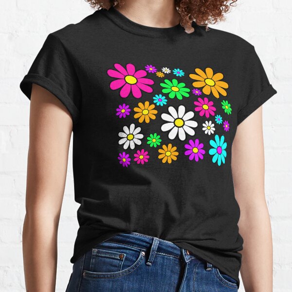 Item preview, Hippie Groovy Daisies Flowers Happy Flowers Pattern designed and sold by funnytshirtemp.