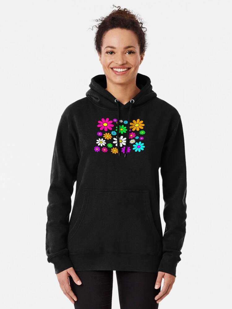 Hippie Groovy Daisies Flowers Happy Flowers Pattern Pullover Hoodie for Sale by funnytshirtemp Redbubble