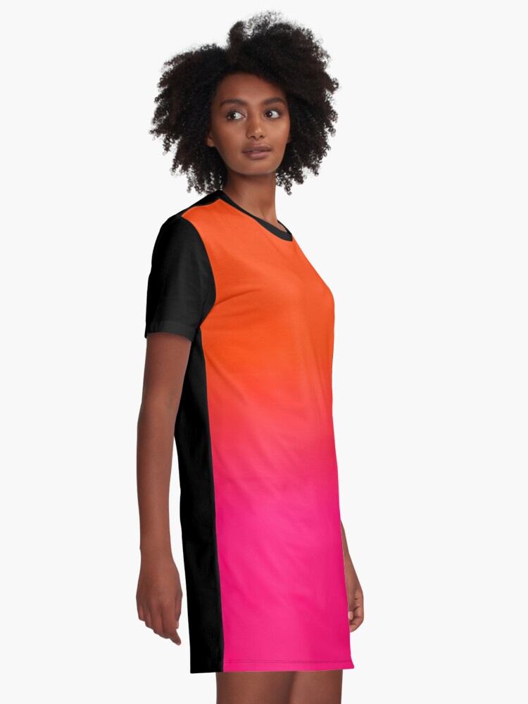 neon orange t shirt dress
