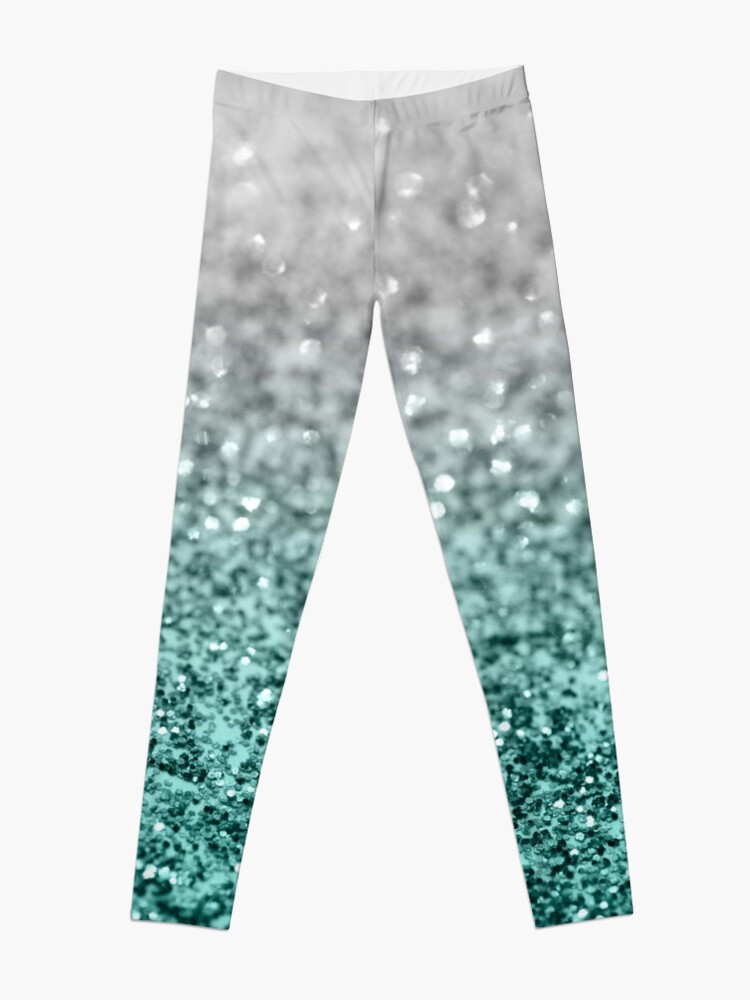 Silver Teal Ocean Glam #1 (Photo of Glitter Only - Not Reflective) Leggings  for Sale by anitabellajantz