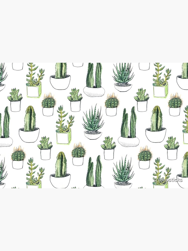 Watercolour cacti & succulents by crumpsticks