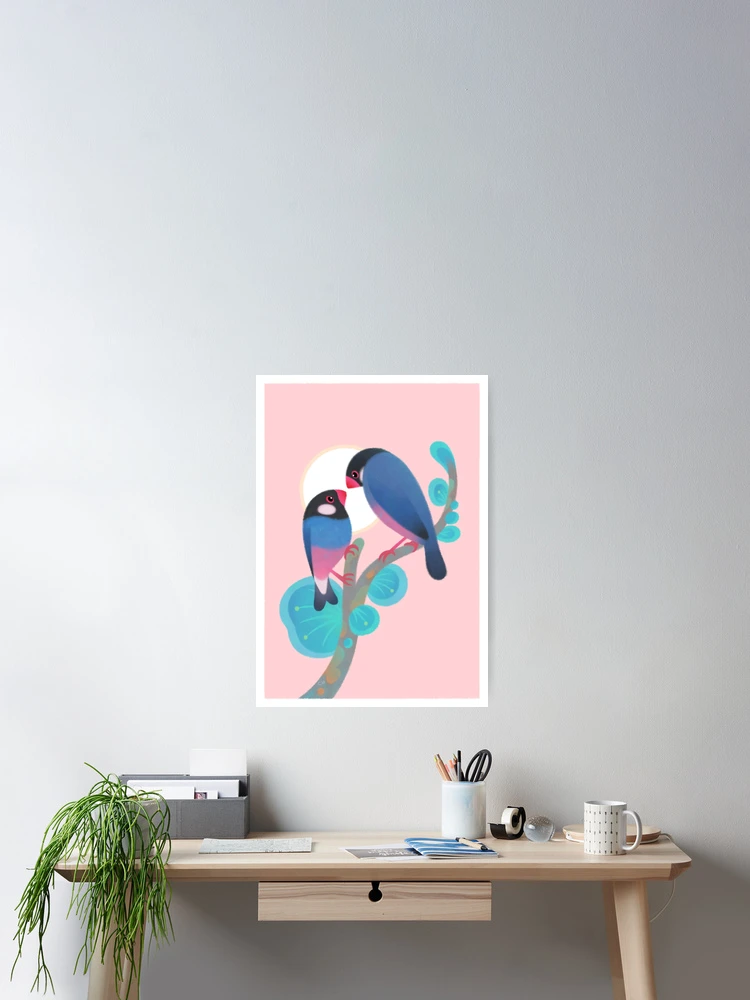 Thumbnail 2 of 3, Poster, Java sparrows designed and sold by pikaole.