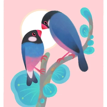 Artwork thumbnail, Java sparrows by pikaole