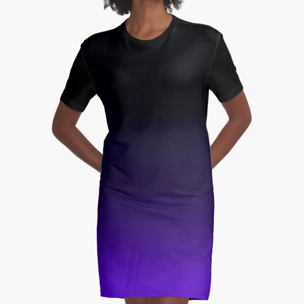 Black/Purple Gradient Graphic T-Shirt Dress