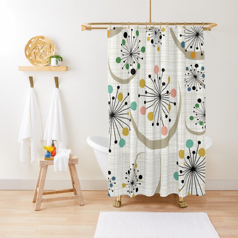 Eames Era Starbursts Shower Curtain