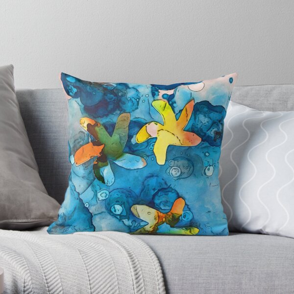 Starfish lucky Throw Pillow