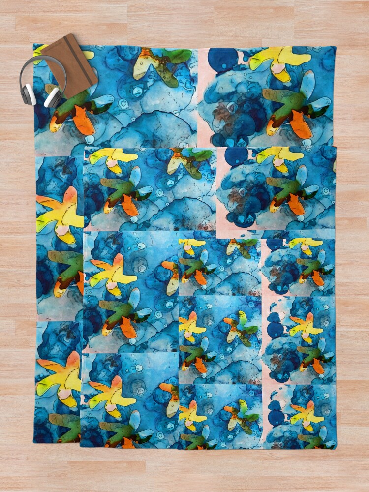 Alternate view of Starfish lucky Throw Blanket