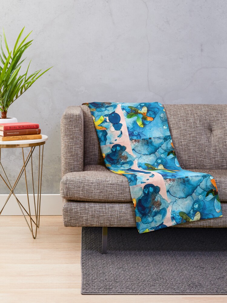 Alternate view of Starfish lucky Throw Blanket