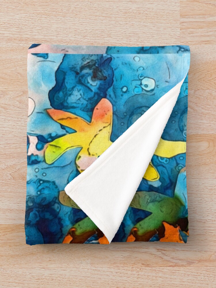Alternate view of Starfish lucky Throw Blanket