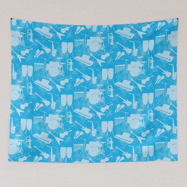 Item preview, Musical Instruments Pattern Blue designed and sold by IdentiTee Studios.