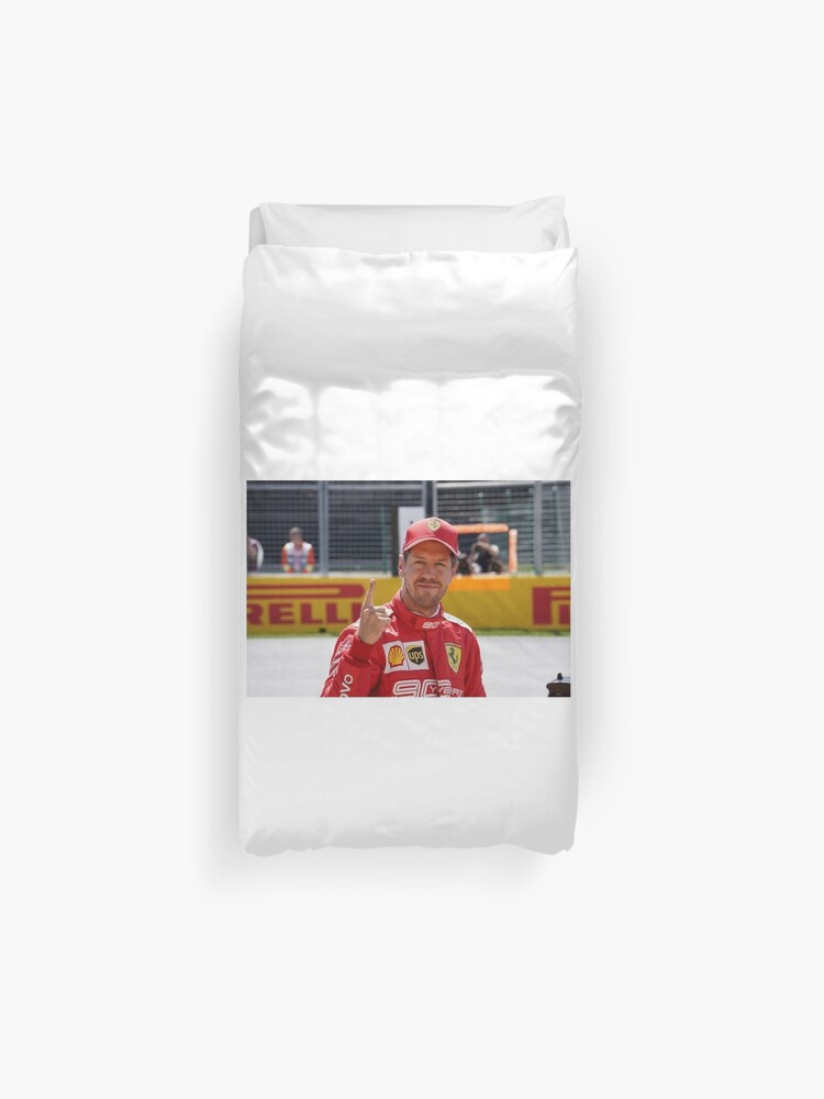 Sebastian Vettel In The Ferrari In Montreal Duvet Cover By