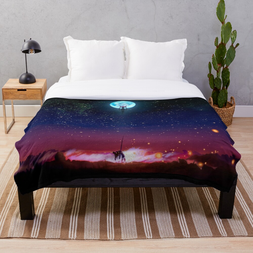 Evangelion Moon Throw Blanket