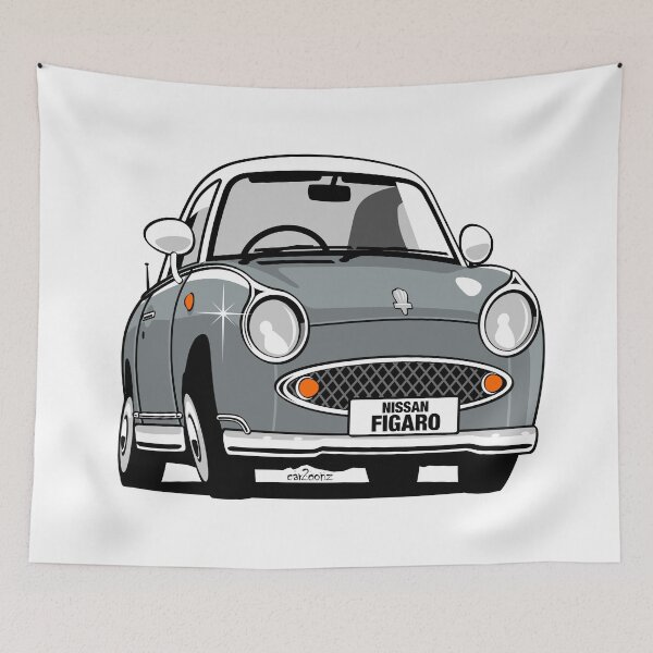 Item preview, Nissan Figaro caricature - lapis grey designed and sold by car2oonz.