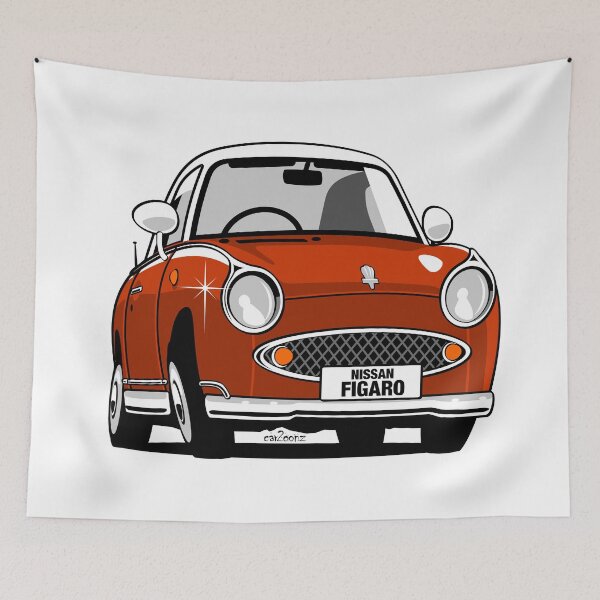 Item preview, Nissan Figaro caricature - red designed and sold by car2oonz.
