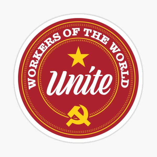 Trabajadores del mundo, únanse Pegatina
