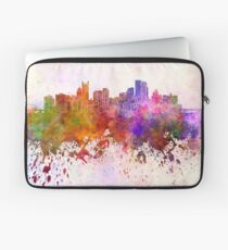 Pittsburgh skyline in watercolor background Laptop Sleeve