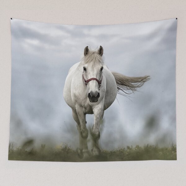 Item preview, White horse galloping designed and sold by fourretout.