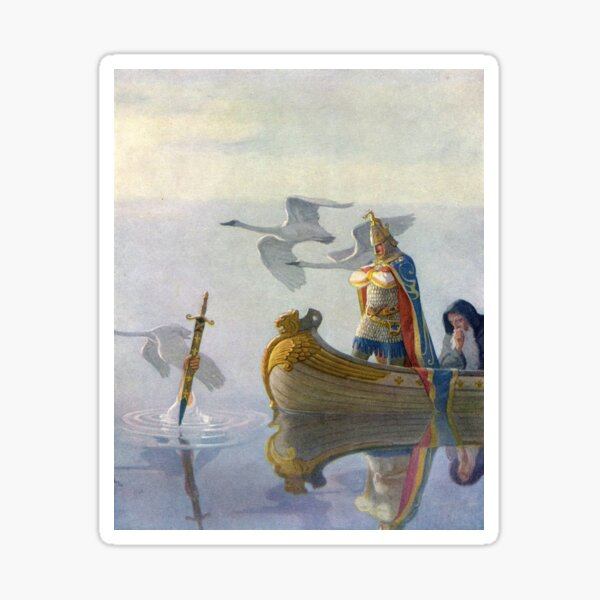 Artikel-Vorschau von König Arthur & Excalibur, c. 1922 von N.C. Wyeth, designt und verkauft von Cat Lady Designs.