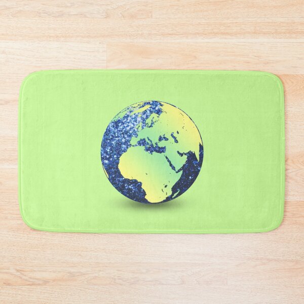Artikelvorschau, Earth Day Blue Faux Sparkles Globe auf Hellgrün (Foto von Glitzer – nicht reflektierend) entworfen und verkauft von PLdesign.