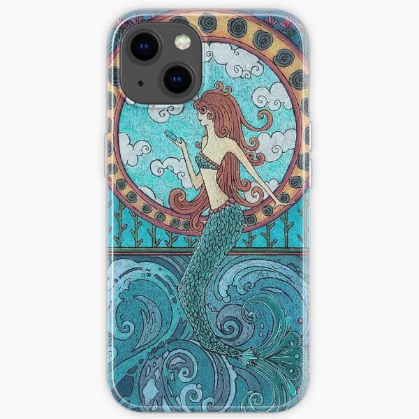 Art Deco Mermaid Vertical iPhone Soft Case