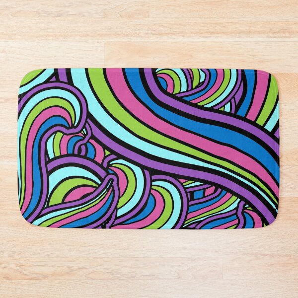 Item preview,  Geometric Groovy Psychedelic Art Hippie Retro 60's 70's Purple Green Blue designed and sold by funnytshirtemp.