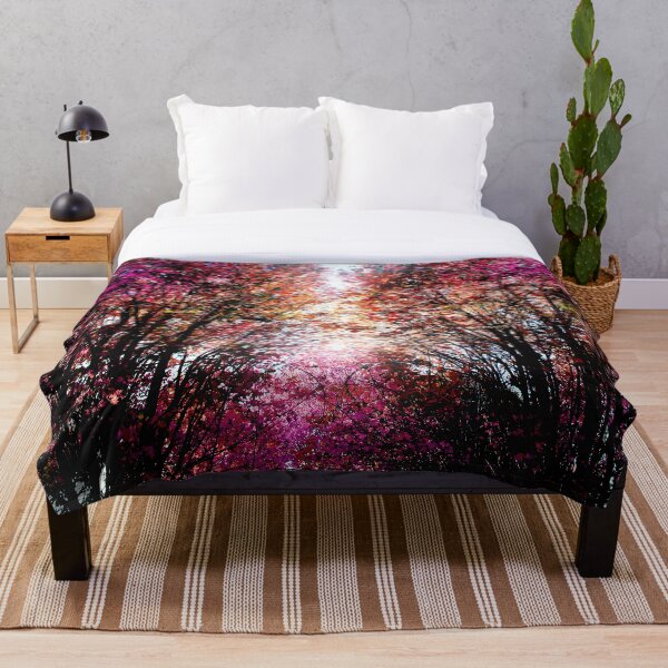 Pink Fire Throw Blanket