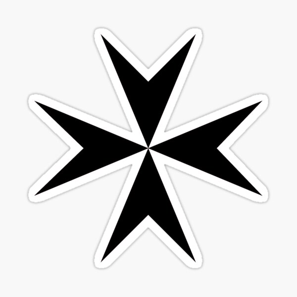 Maltese Cross, Croix de Malte, Maltese Cross, color, couleur Sticker