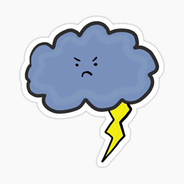 Cartoon Rain Clouds Stickers Redbubble