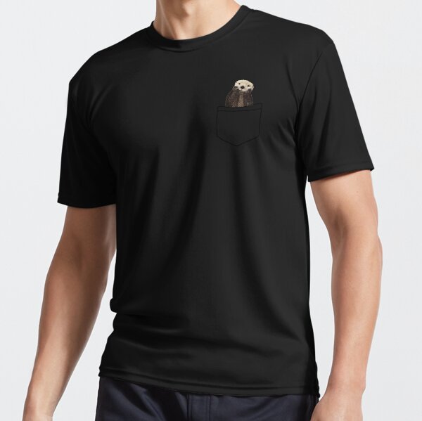 Got an Otter in My Pocket, Pale Pastel Yellow Color Solid Background. Minimalist. Coastal. Adorable Active T-Shirt