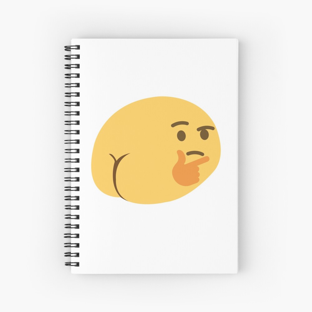 "Thicc Hmm Emoji Funny meme" Spiral Notebook for Sale by FlyGraphics