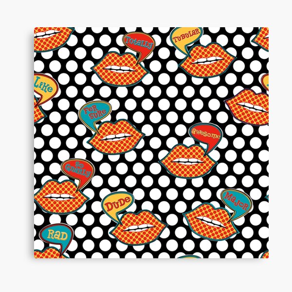 Lips - 80s Slang Canvas Print