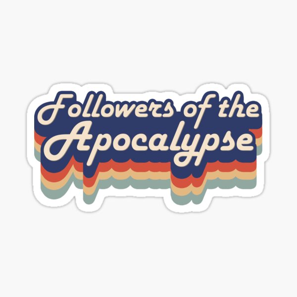 Vista previa del artículo con la obra «Seguidores de Apocalypse, diseño del logo de los 70», diseñado y vendido por Rebecca Maureen.