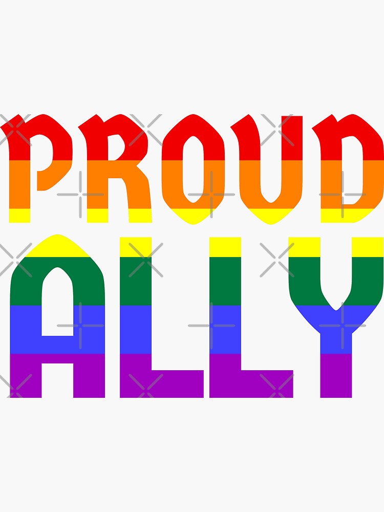 Proud Ally Rainbow Pride Lgbt Flag Color Sticker By Skr0201 Redbubble