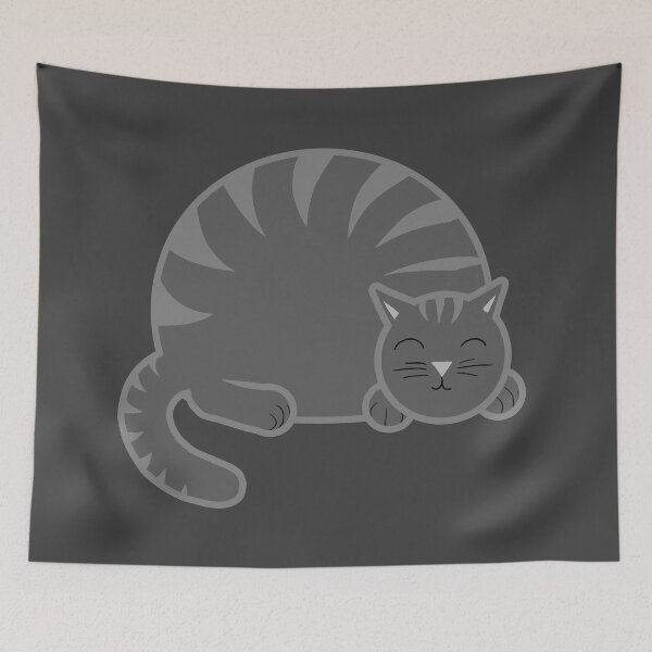 Item preview, Sleeping Chubby Kitty - Grey designed and sold by KristalStittle.
